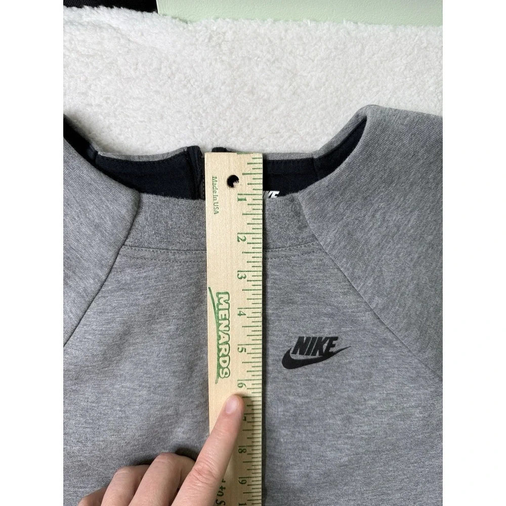 Nike Tech Fleece Dress Womens M Gray Short Sleeve Sweatshirt‎ Tunic 746918-091
